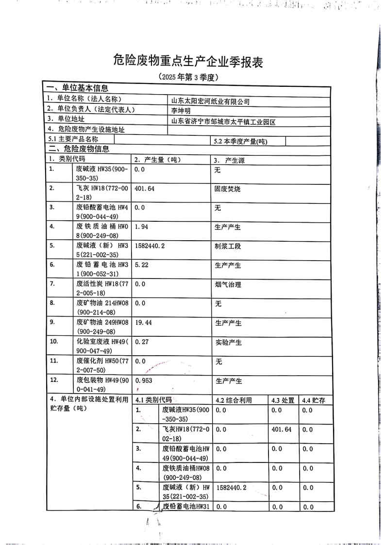 2025年pg麻将胡了宏河纸业危险废物第三季度报表_Page1.jpg